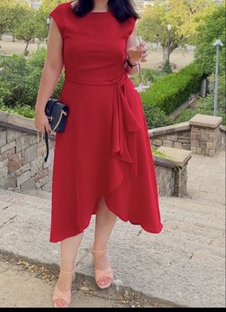Phase Eight Red Dress, Size 12, Elegant and Flowy!