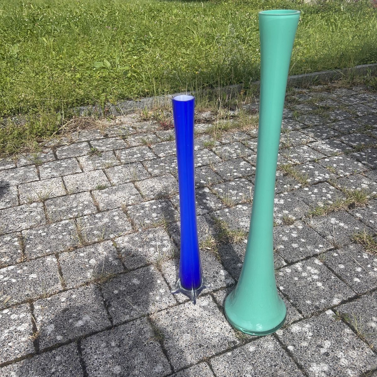 Vasi & Recipienti: 3 grosse dünne Vasen blau/ grün – Usato da Laufen venduto da belleskulptur