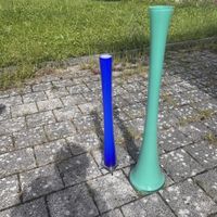 3 grosse dünne Vasen blau/ grün