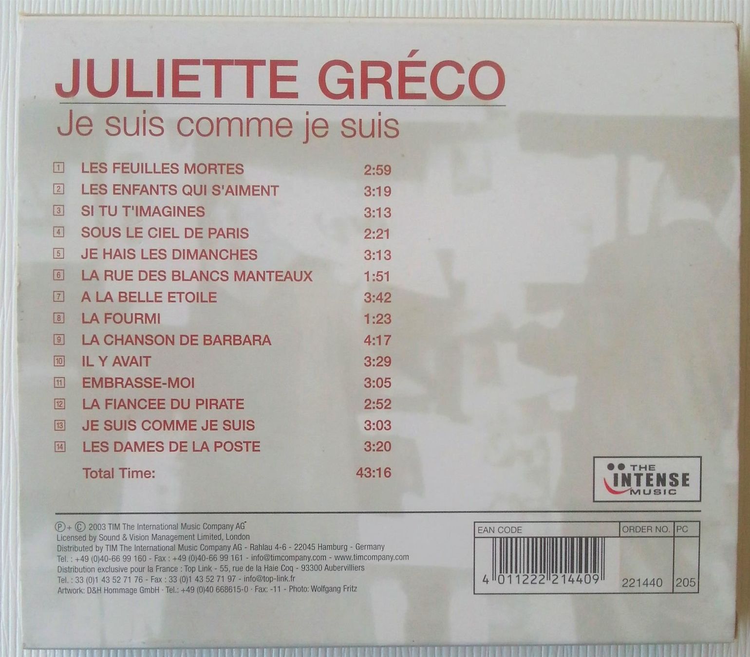 CD: CD JULIETTE GRÉCO  - Je suis .... – Usato da Oberriet SG venduto da Manick 1