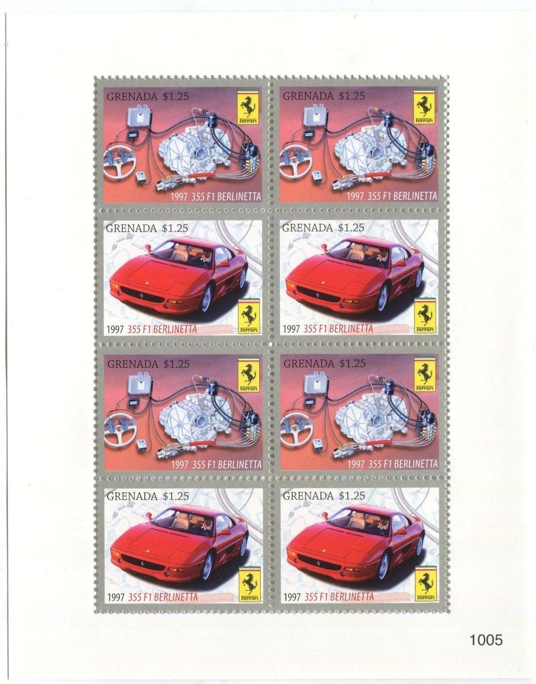 Alle Briefmarken: Block "Ferrari". Grenada. – Neu und originalverpackt aus Basel von Butsch5