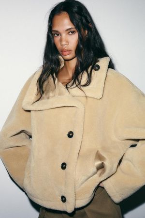 ZARA wendbare Felljacke Winterjacke Jacke Gr.38-40 NEU 119