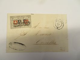 Poste Locale waagrechtes Paar Typ  11  +  12 Concize Stempel