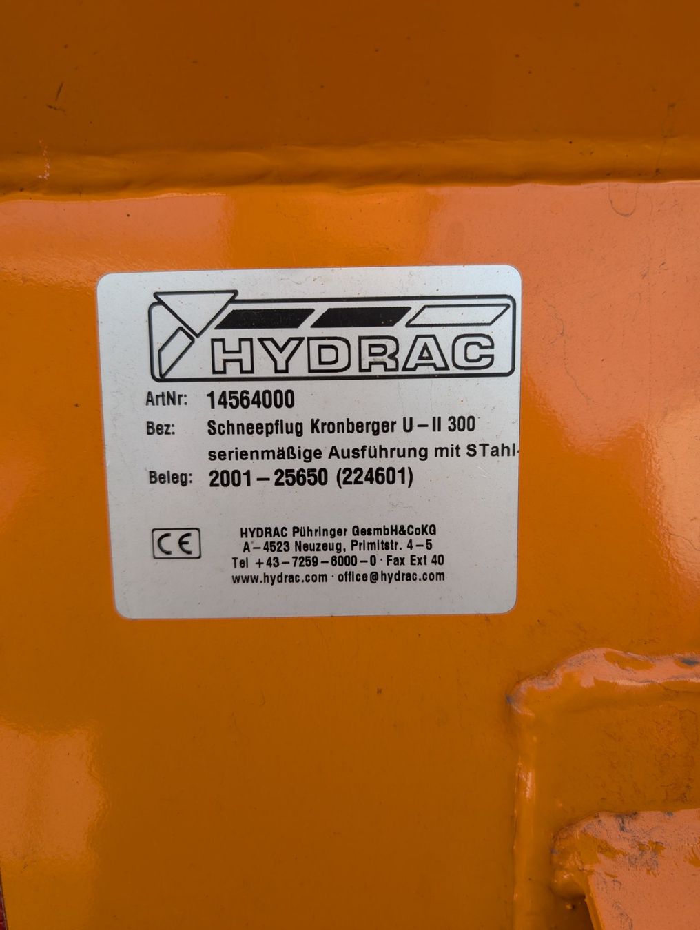 Sgombero neve: Schneepflug Hydrac Kronberger U-II 300 – Usato da Einsiedeln venduto da cs_pwnd 4