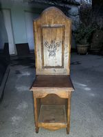 Antiker massiver Eichenholz Stuhl Handgeschnitzt ca 1850