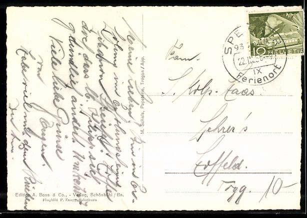 Cartoline postali: AK Trogen /App., Fliegeraufnahme – Usato da Berlin venduto da bartko-reher 1