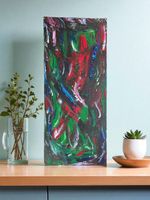 Abstraktes Acrylgemälde „Im Rythmus der Natur“ 30x70cm