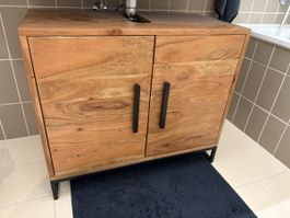 2 Möbel für unter das Lavabo aus Massivholz