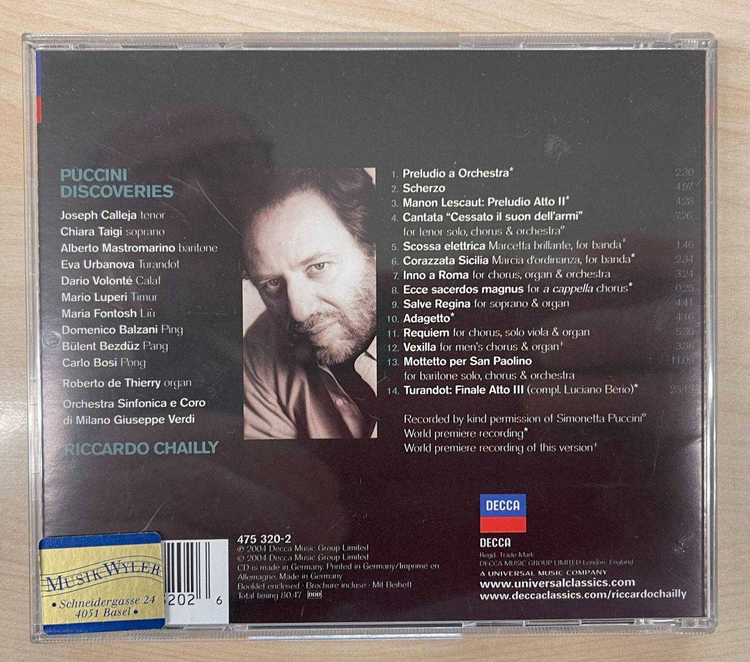 CD: PUCCINI DISCOVERIES CD – Usato da Oftringen venduto da Vucki 1