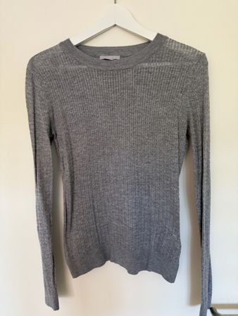 HM Pullover grau gerippt Langarm gebraucht