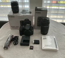 Canon EOS 250D, 18-55 / 75-300, SD-Karte, Akkolade, noch neu