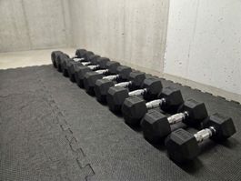 Gorilla Sports Hexagon-Gummi-Hantelset 22.5 bis 30 kg