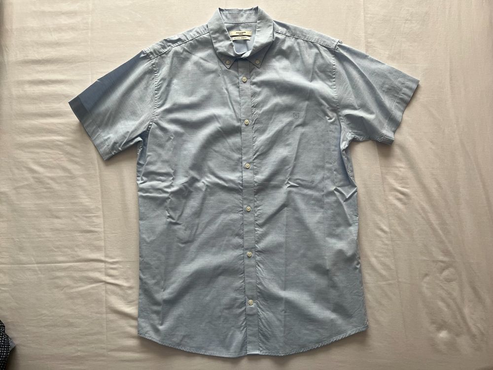 Camicie: Herren Hemd kurzarm Jack & Jones hellblau Grösse L – Usato da Jona venduto da Flexer02 1
