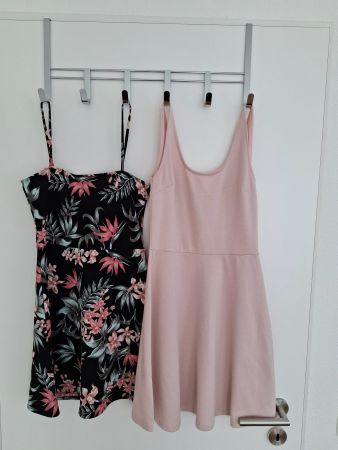 2x Sommerkleid / Kleid Gr. XS rosa / schwarz (Zebra u. H&M)