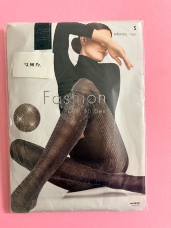 Strumpfhose Fashion (Migros), Grösse S, mit Glitzerfäden