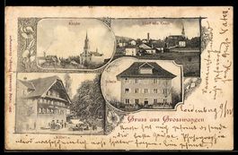 AK Grosswangen, Kirche, Schule, Gasthaus Kilbe