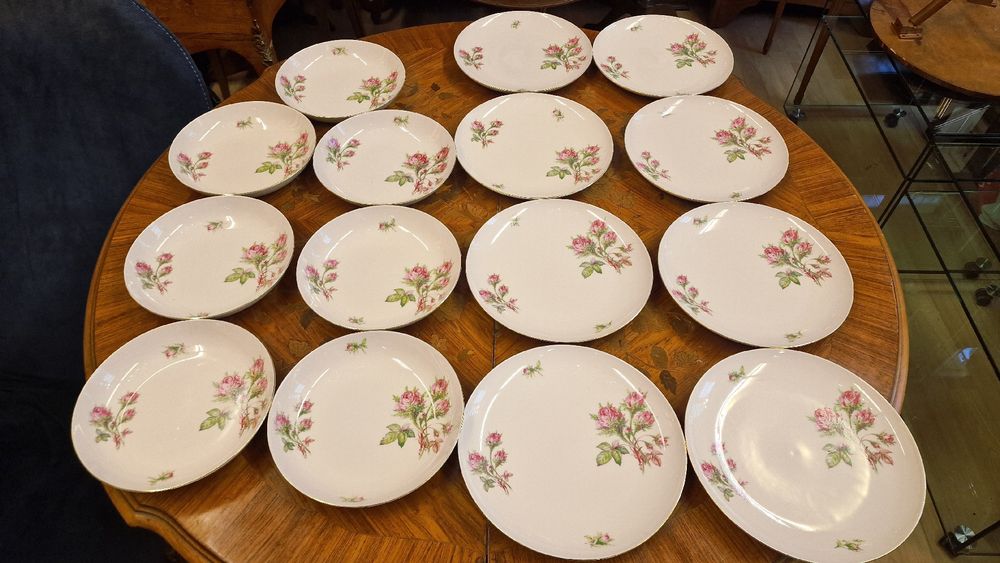 Langenthaler Speiseteller mit Rosenmuster, 15 teilig, Top Zu (Gebraucht ...