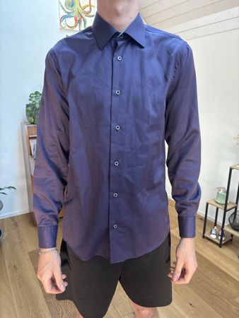 NAVYBOOT Slim Line Hemd Gr. 39 Dunkelviolett 100% Baumwolle