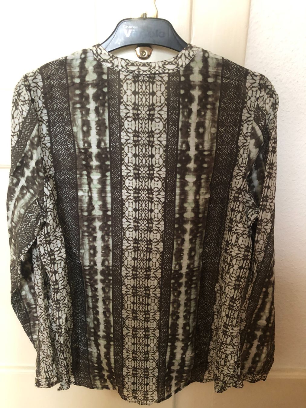 Camicette: Olsen Bluse 36 S Seide Baumwolle Langarm Steinchen Muster – Usato da Basel venduto da Dasbrauchstdu 2