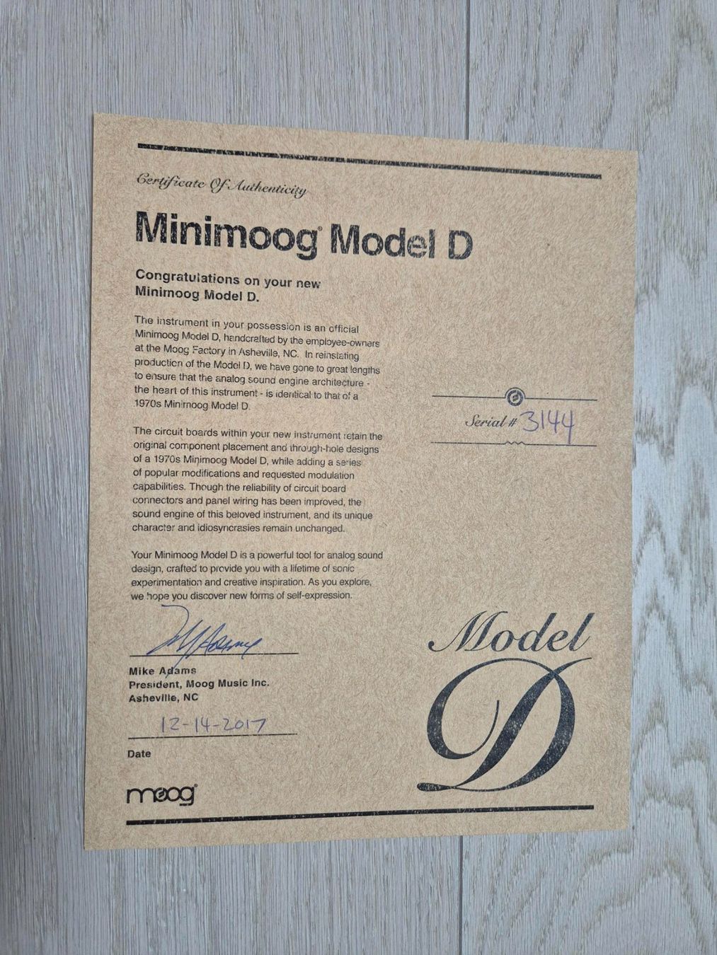 Moog Strumenti musicali: Moog Minimoog Model D (Reissue 2016) – Usato da Lenzburg venduto da Mku1 1
