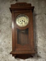 Antike REGULATEUR-WANDUHR / Komplett / Nussbaum-(Eichenholz)