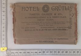 Rarität: Stoff-Auswandererbeleg Basel Zwilchenbart & NY 1890