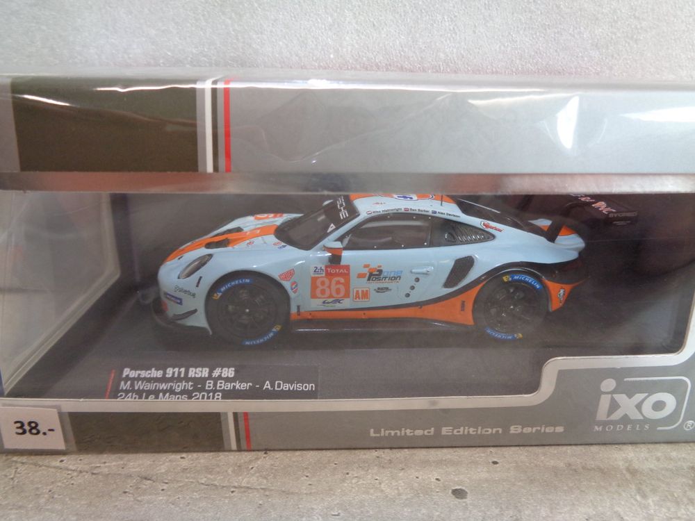 Modèle Réduit IXOMODELS Porsche 911 RSR #92 – 24h Du Mans 2018 – Échelle 1/43 – Neuf