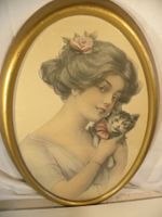 Archie Gunn 1912 "Frau mit Katze"