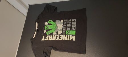 Minecraft Kinder T Shirt Gamer Schwarz Gruen Grösse 134 9J