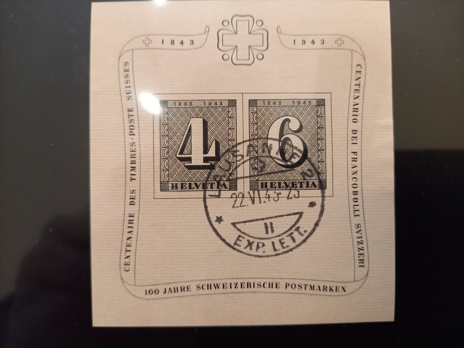 Tutti i francobolli: 2 blocs oblitérés Genève 1943 et centenaire poste CH – Usato da Lausanne venduto da leneko 2