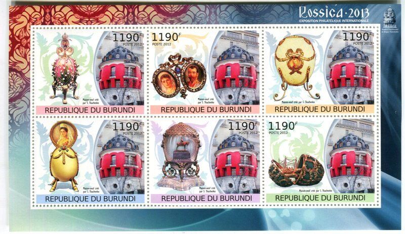 Alle Briefmarken: Block "Schmuck. Fabergé-Eier". Burundi – Neu und originalverpackt aus Basel von Butsch5