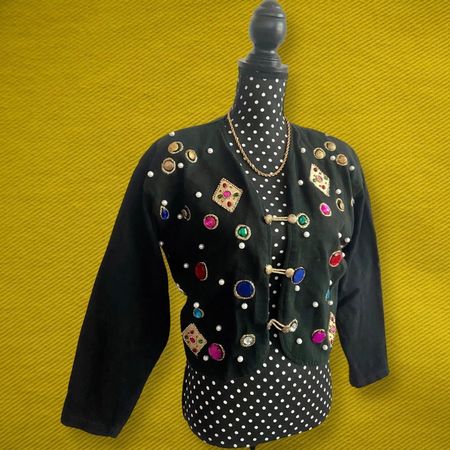 Original 70s Jacke mit buntem Strass