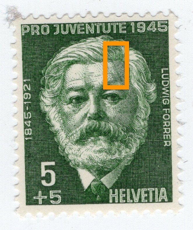 Tutti i francobolli: 46c PJ 1945 Louis Forrer/dif. – Difettoso da BREGANZONA venduto da adelio8