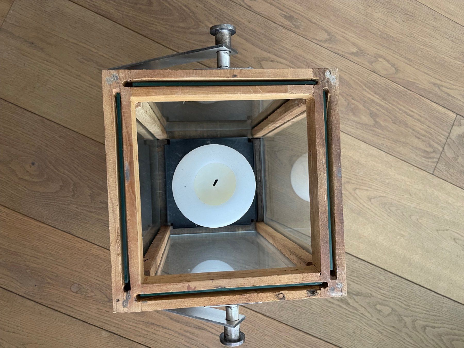 Lanterne: 2 Laternen aus Glas & Holz – Usato da Dornach venduto da cmuenger 3
