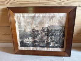 Superbe lithographie représentant la Bataille de Leipzig
