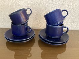 4 Blue Ocean Tassen mit Unterteller Langenthal 