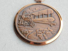 Medaille CH Schweiz Flug  Flugzeug Doppeldecker Jahr 1911