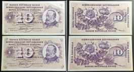 SCHWEIZ 10 Franken 7.2.1974, 5. Serie AUFEINANDERFOLGENDE