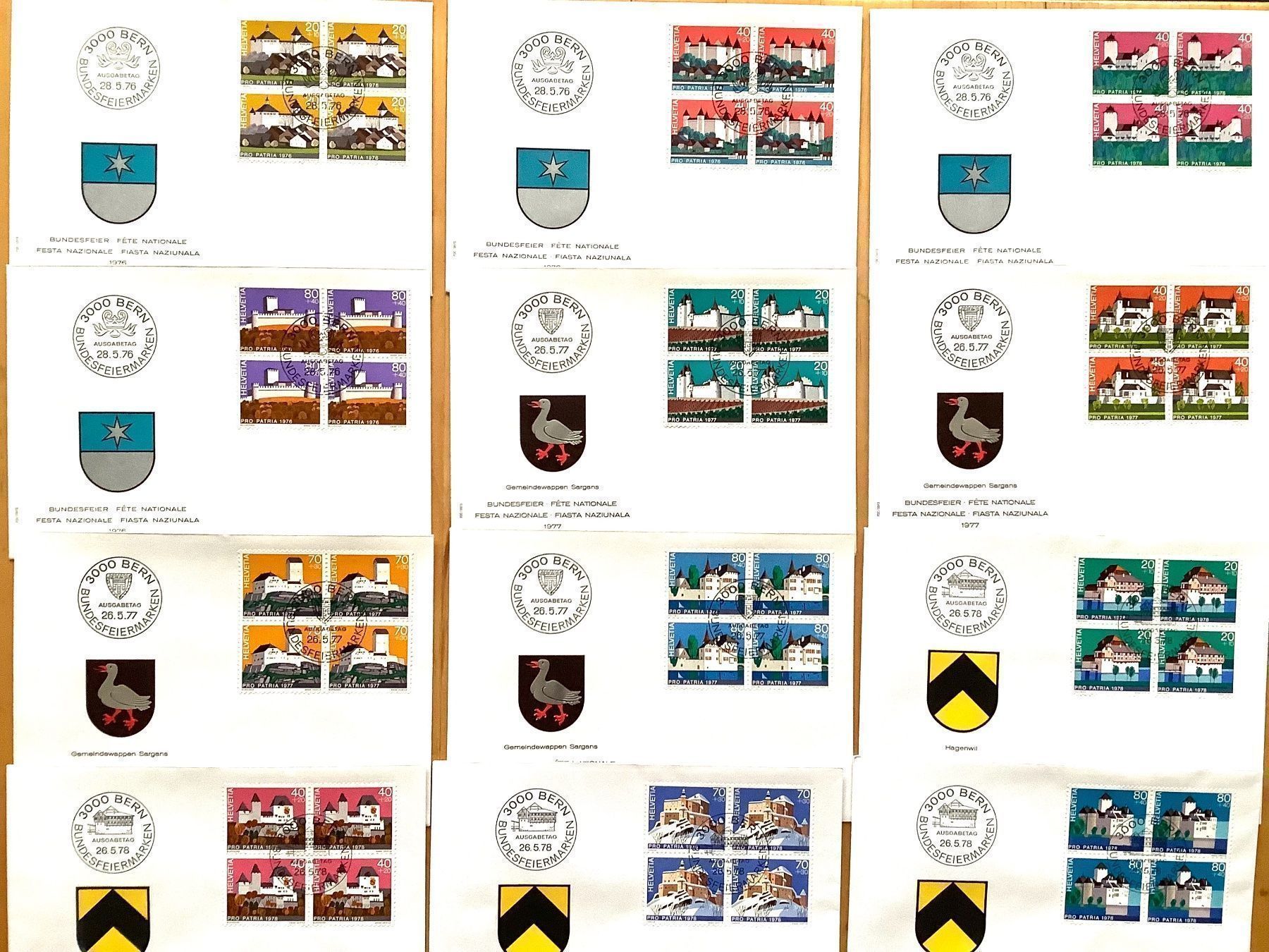 Tutti i francobolli: 1976-79 FDC - Schlösser Viererblock – Nuovo (secondo la descrizione) da Liestal venduto da Pep3 2