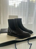 Balenciaga Black Leather Ankle Boots_ Size 39