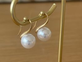 Luxus Elegante Ohrstecker  Kunstperlen Farbe: Gold