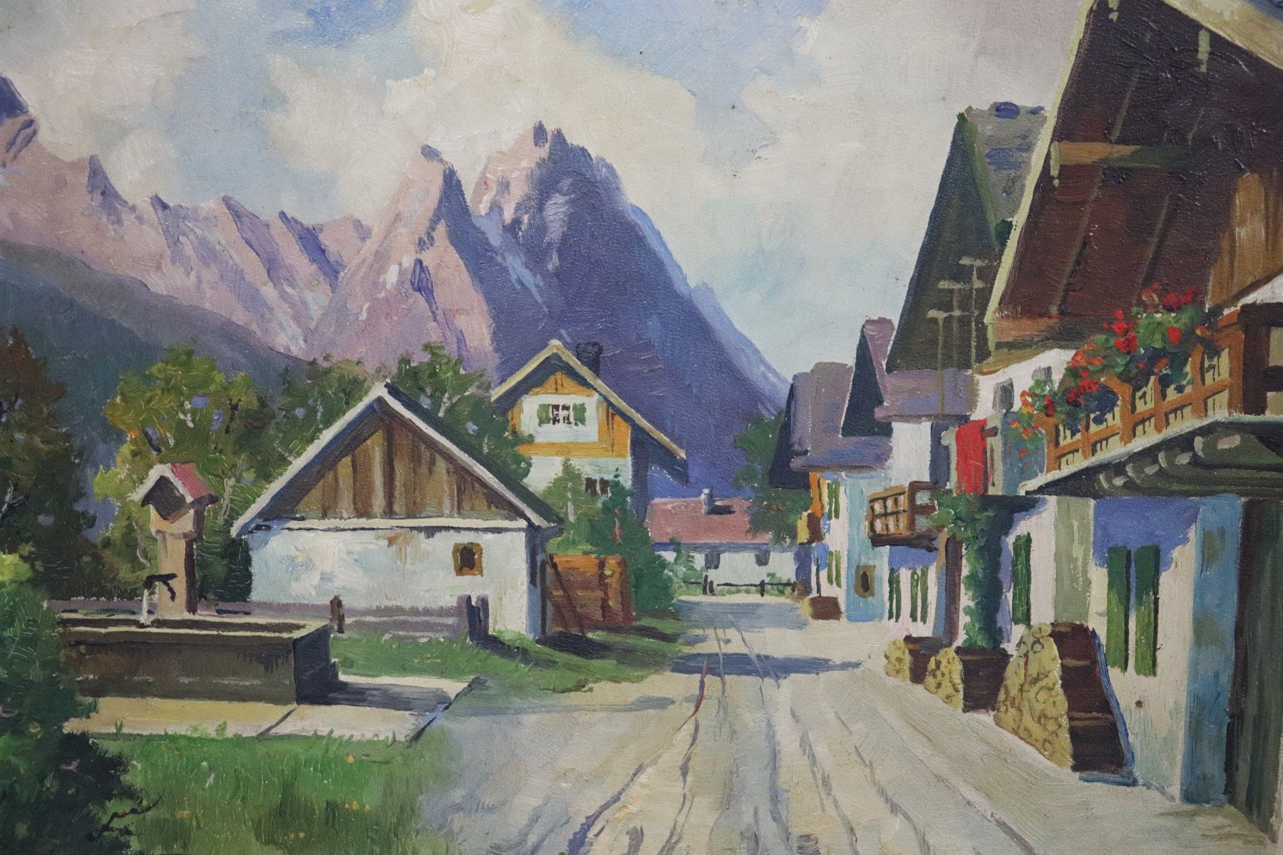 Dipinti: Franz Absmeier, Gemälde "Garmisch+Wettersteingebirge" ? – Usato da Zug venduto da Kunst-Fundgrube 1
