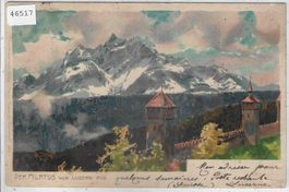 Der Pilatus von Luzern aus - M. Zeno-Diemer - Litho