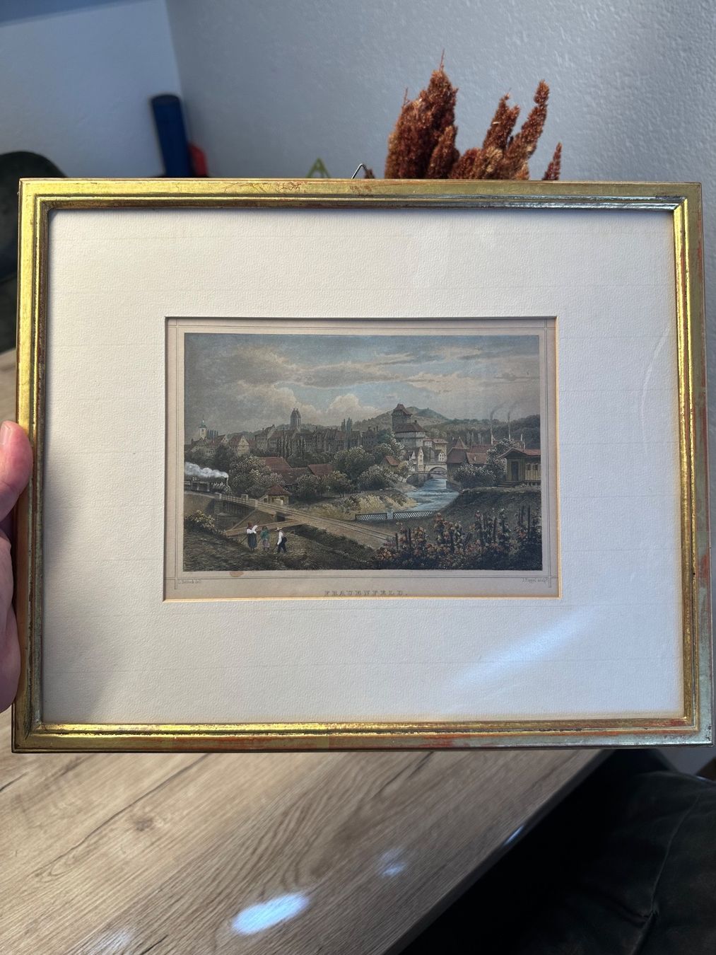 Stiche: Kupferstich Gemälde Original "Frauenfeld" – Gebraucht aus Niederhasli von Tigerproduct
