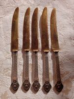 5 Antike Messer Stahl-Bronze mit Löwenkopf D.R.G.M. 170665