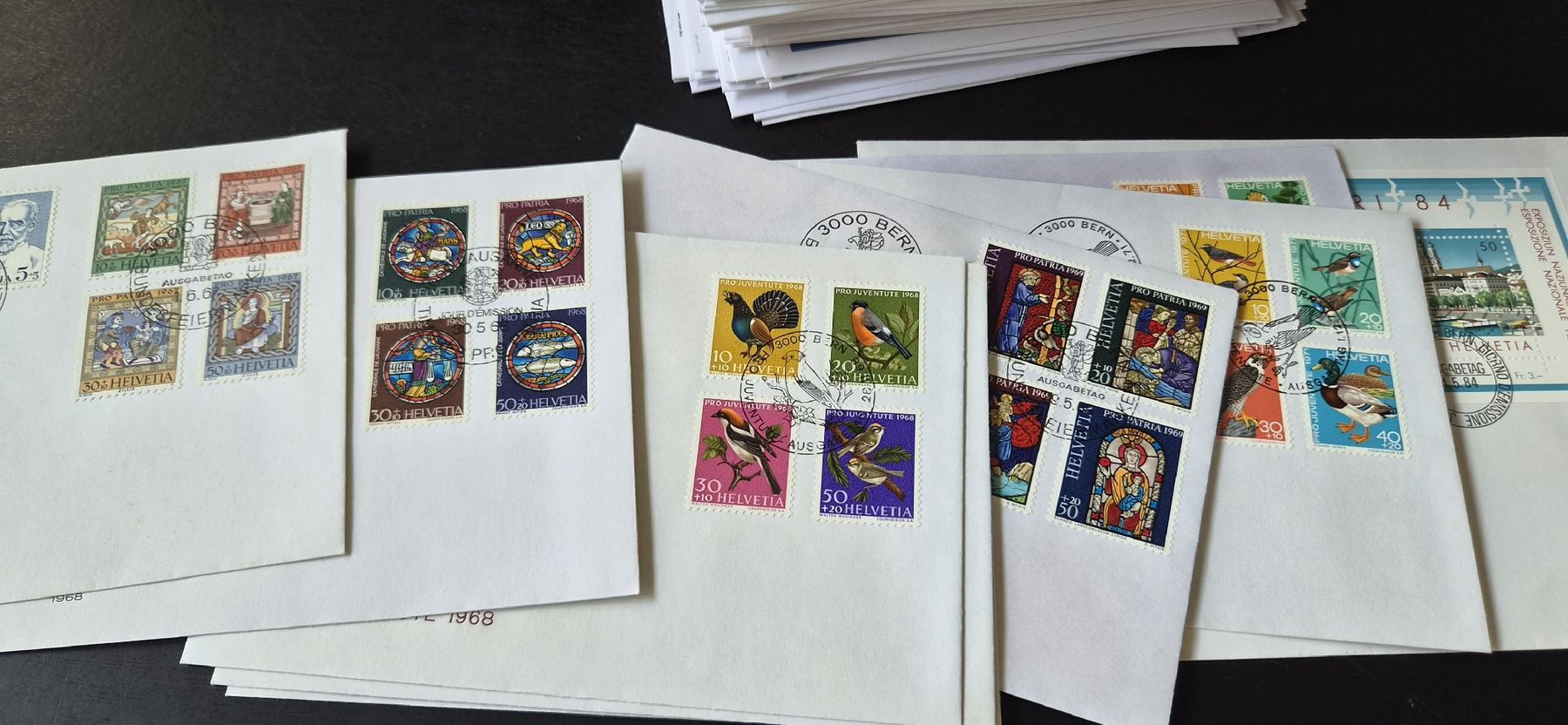 Alle Briefmarken: 148 FDC Briefe Schweizer Post ab 1967 bis 2000 – Gebraucht aus Courgevaux von nih789 2
