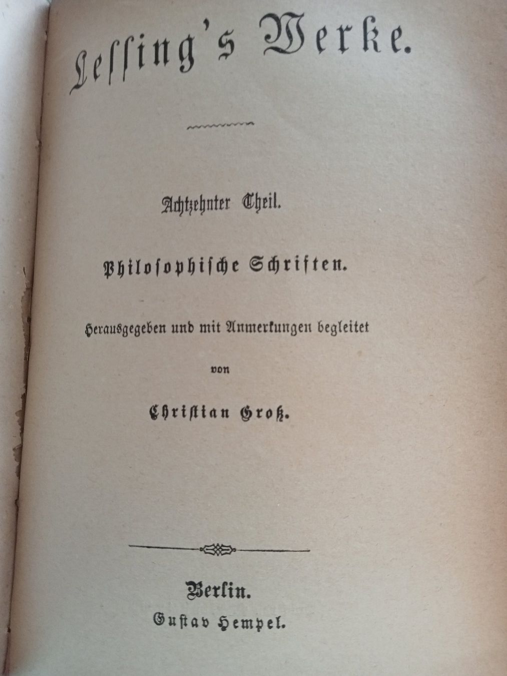 Libri: Lessing's Werke, Band umfasst 16. - 18. Teil – Usato da Luzern venduto da Einh0rn 6