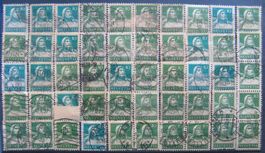 Tellbrustbild 10 Rappen grün, 50 Stück gestempelt, Lot 1