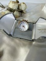 Rare montre boule cristal or 14K cadran émail ancienne