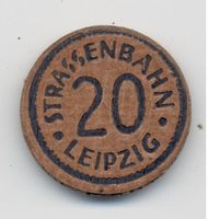 Deutschland Notgeld Leipzig 20 Pfennig Strassenbahn a. Pappe